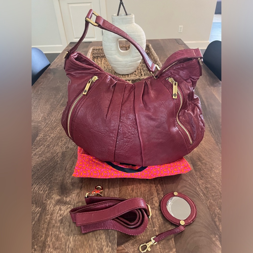 Tory Burch Leather Steffi Hobo Cross body Purse
